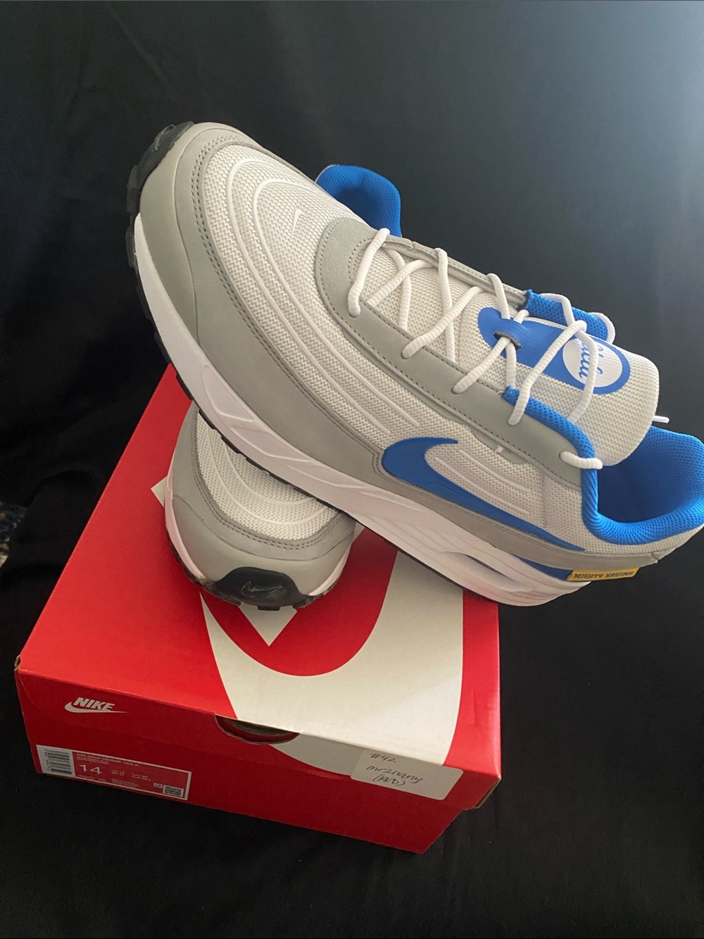 Nike White, Gray & Blue Men's Running Sneakers